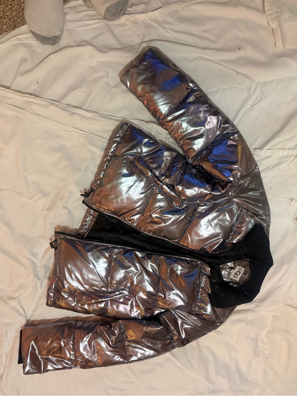UGG Silver Mettalic Jacket women’s large